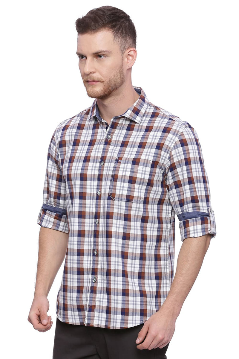 BASICS SLIM FIT CHECKS SHIRT