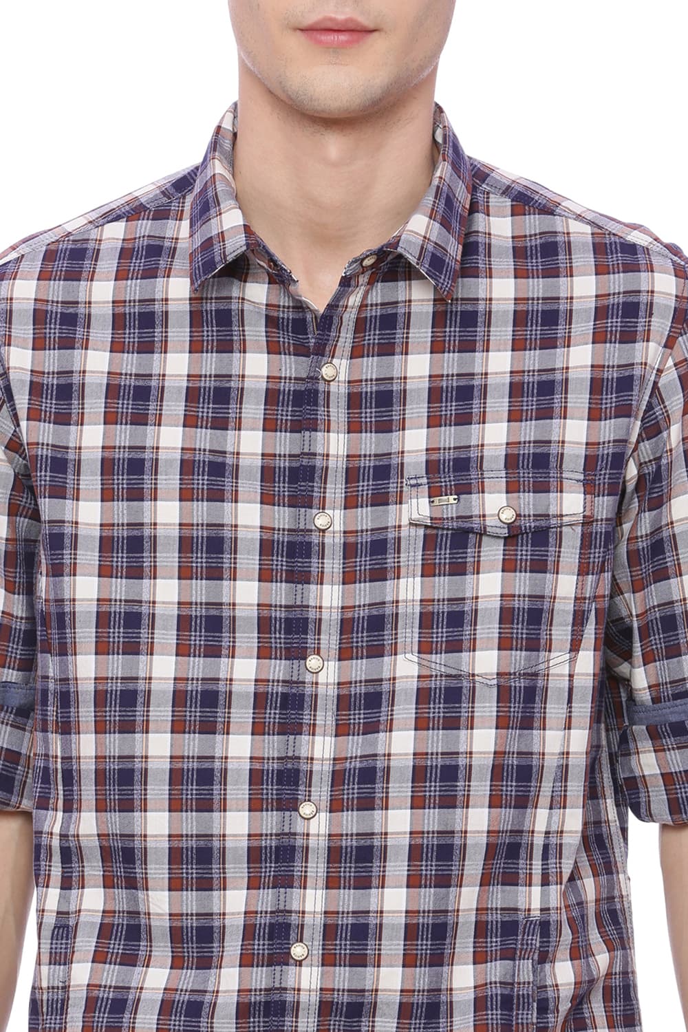 BASICS SLIM FIT CHECKS SHIRT