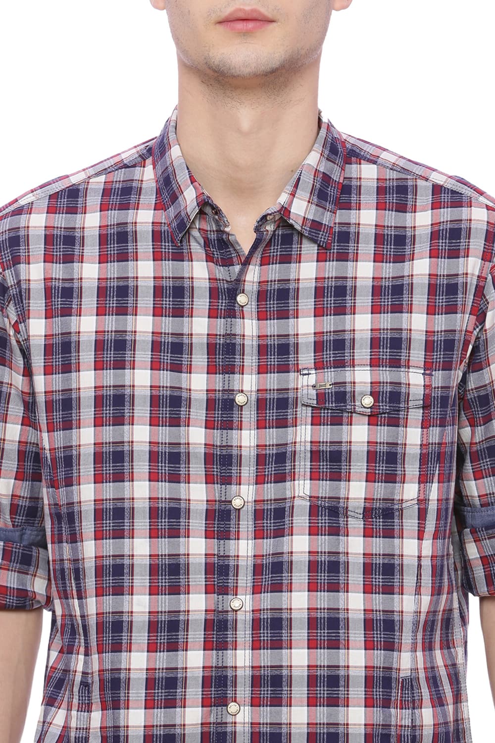 BASICS SLIM FIT CHECKS SHIRT