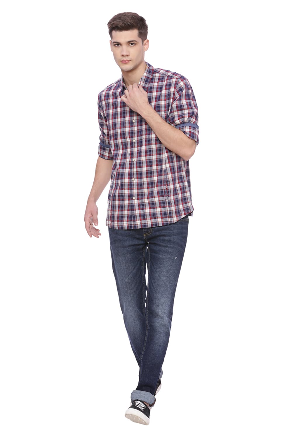 BASICS SLIM FIT CHECKS SHIRT