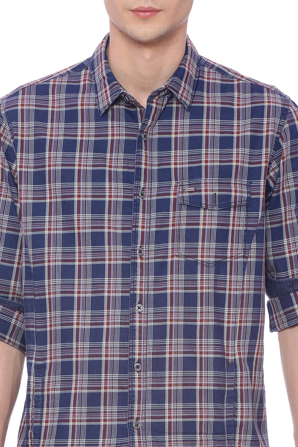 BASICS SLIM FIT CHECKS SHIRT