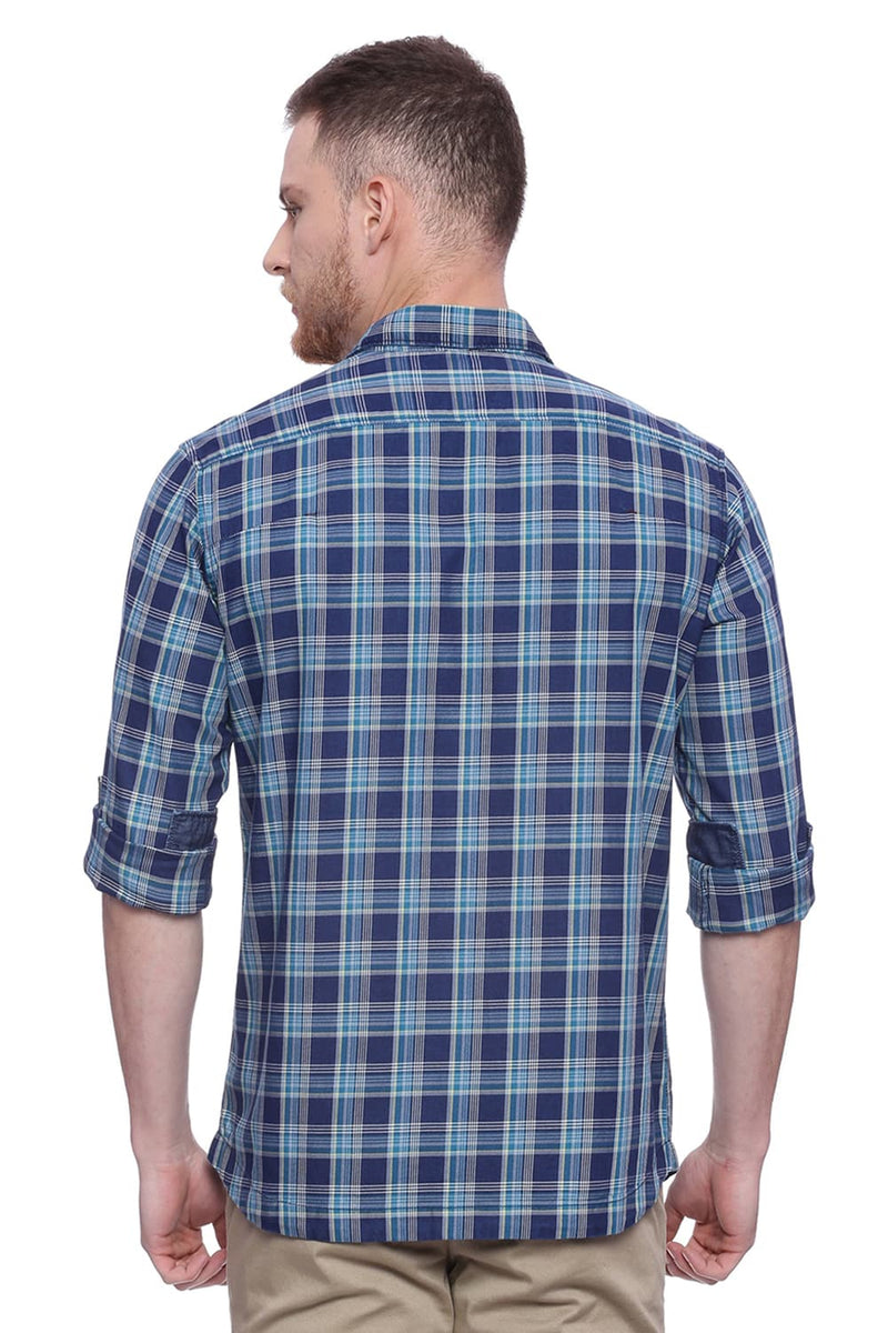 BASICS SLIM FIT CHECKS SHIRT