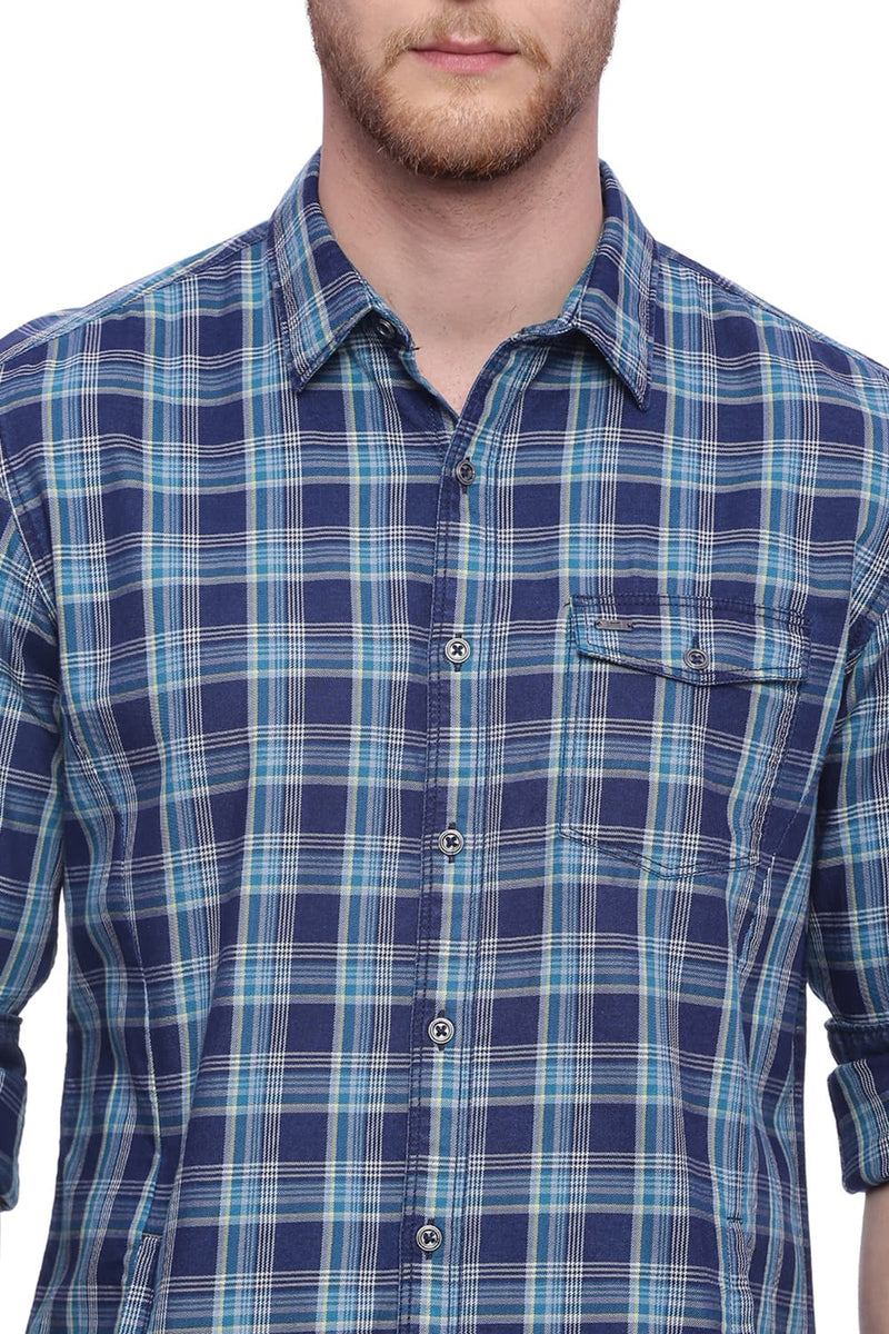 BASICS SLIM FIT CHECKS SHIRT