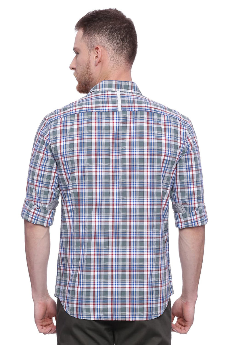 BASICS SLIM FIT CHECKS SHIRT