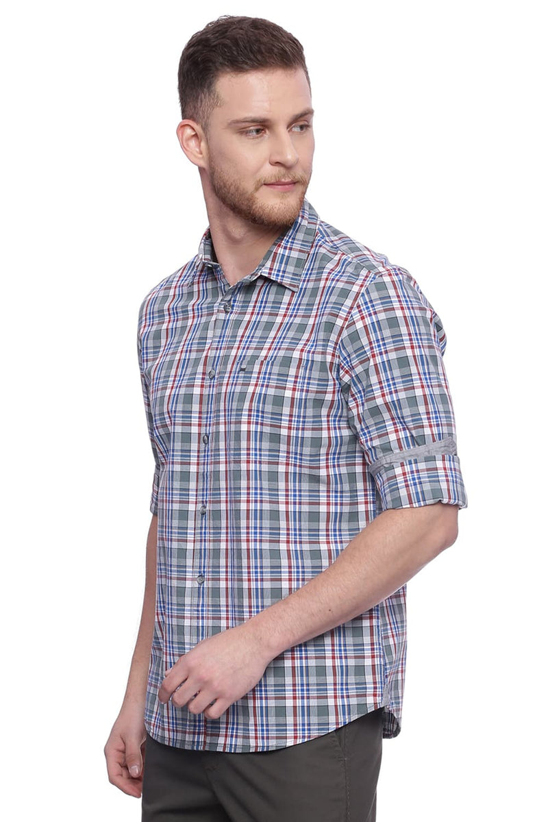 BASICS SLIM FIT CHECKS SHIRT