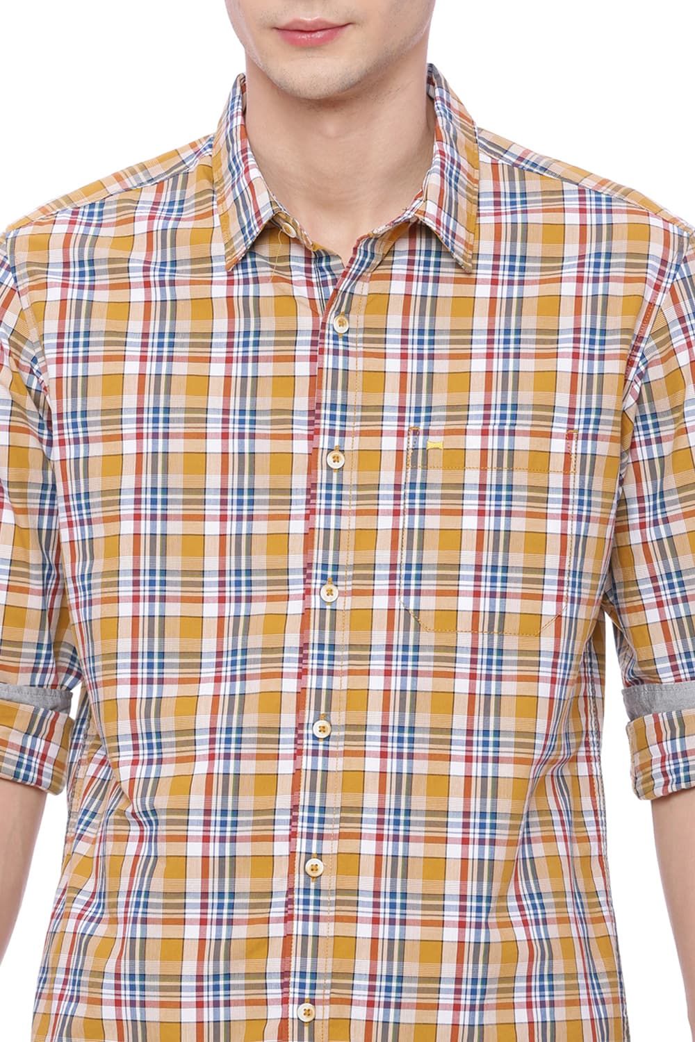 BASICS SLIM FIT CHECKS SHIRT