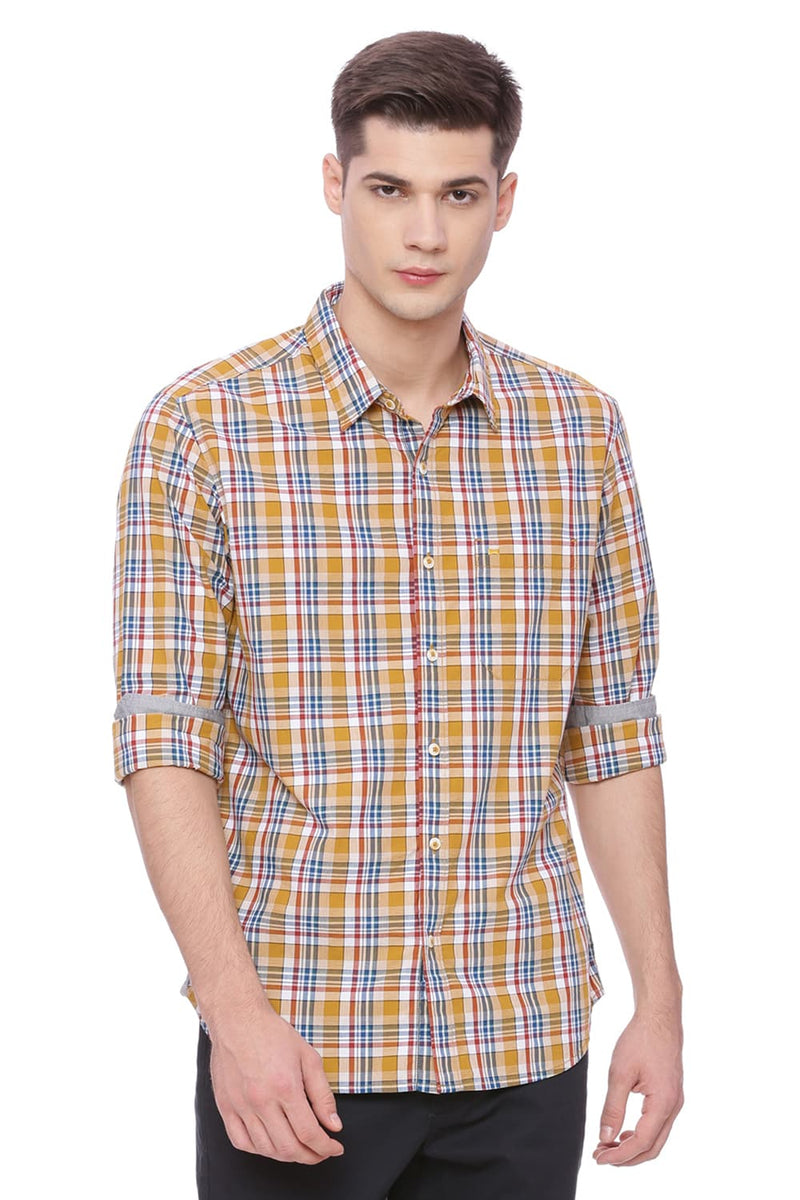 BASICS SLIM FIT CHECKS SHIRT