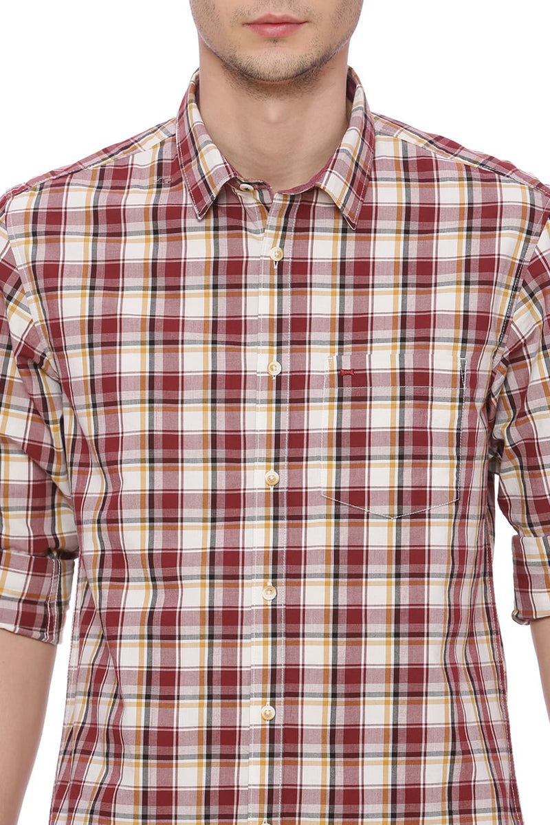 BASICS SLIM FIT CHECKS SHIRT