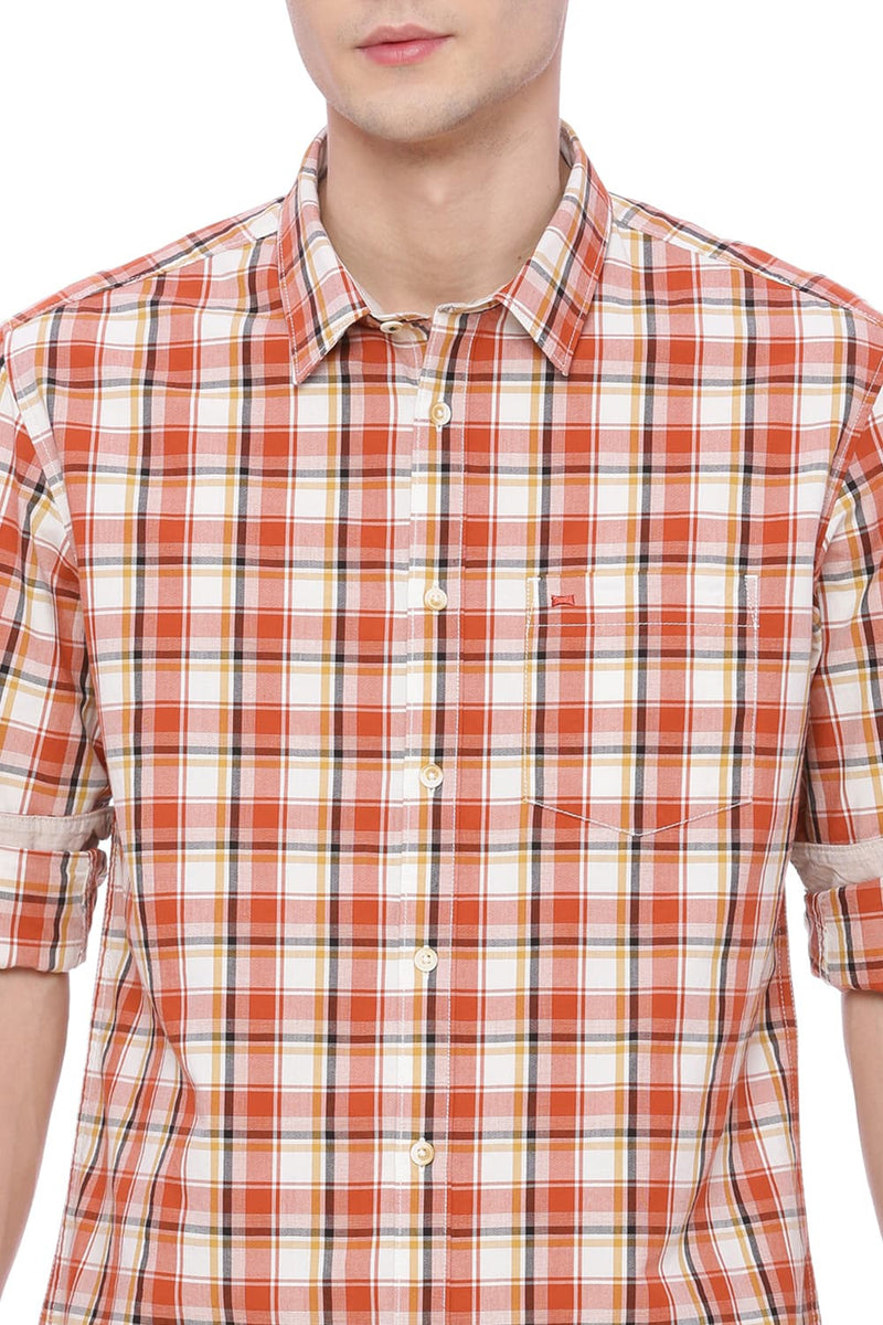 BASICS SLIM FIT CHECKS SHIRT