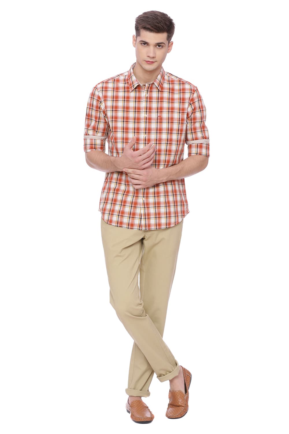 BASICS SLIM FIT CHECKS SHIRT