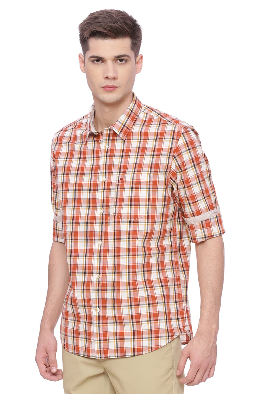 BASICS SLIM FIT CHECKS SHIRT