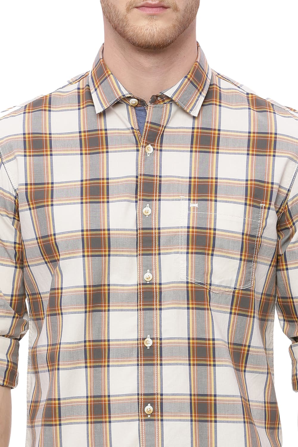 BASICS SLIM FIT CHECKS SHIRT