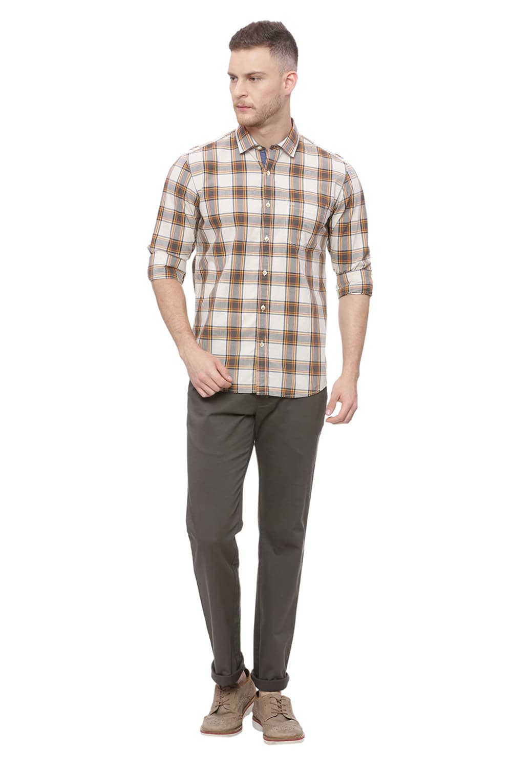 BASICS SLIM FIT CHECKS SHIRT