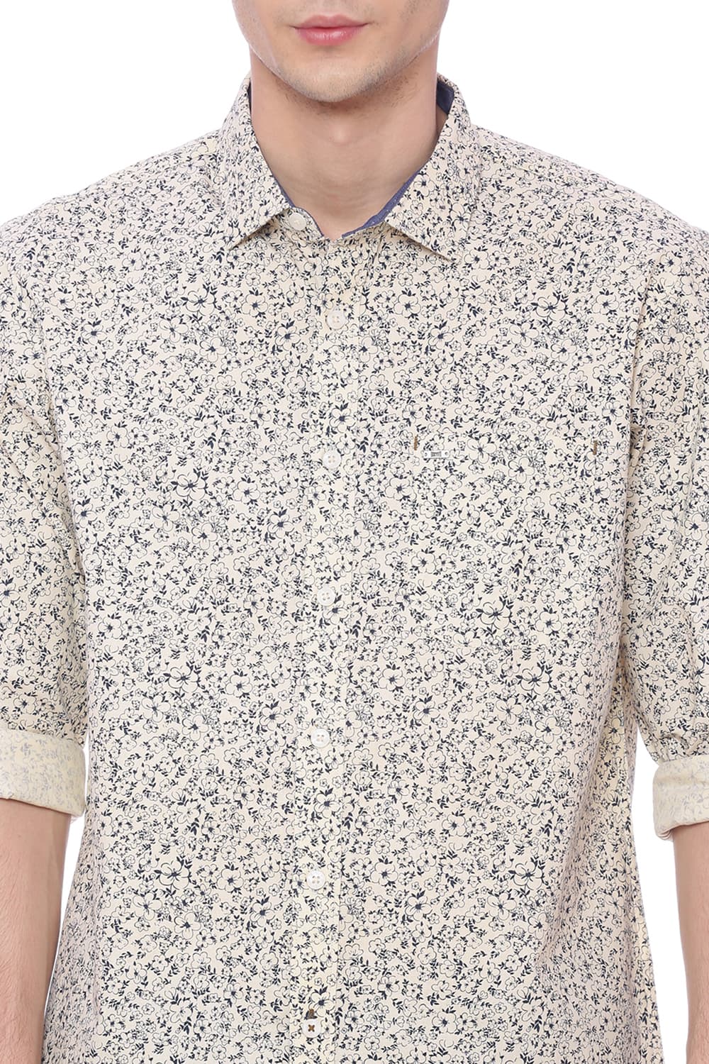 BASICS SLIM FIT PRINTED SHIRT