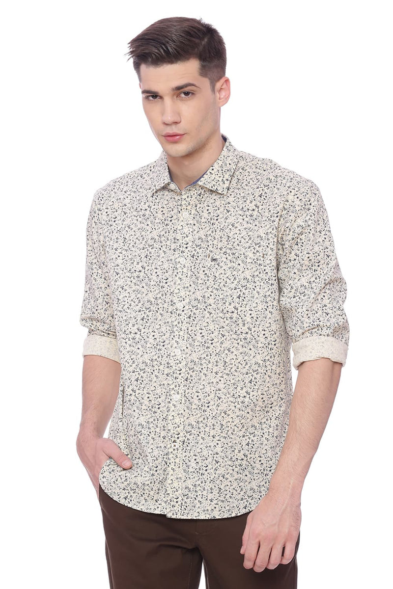 BASICS SLIM FIT PRINTED SHIRT