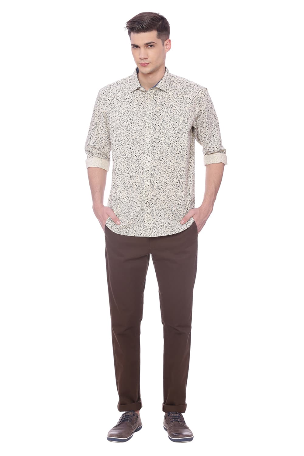 BASICS SLIM FIT PRINTED SHIRT