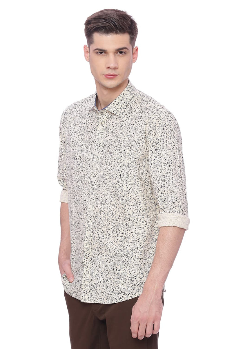 BASICS SLIM FIT PRINTED SHIRT