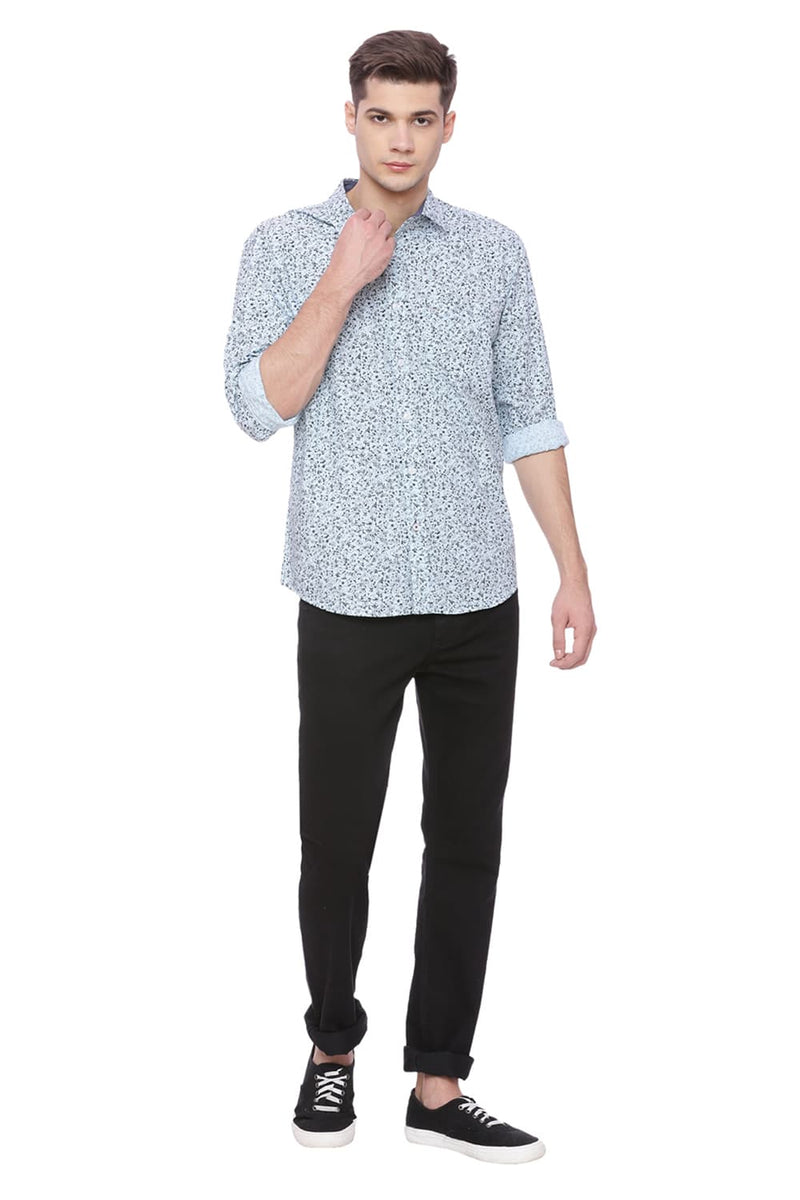 BASICS SLIM FIT PRINTED SHIRT