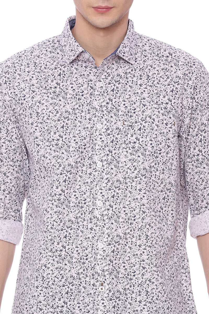 BASICS SLIM FIT PRINTED SHIRT