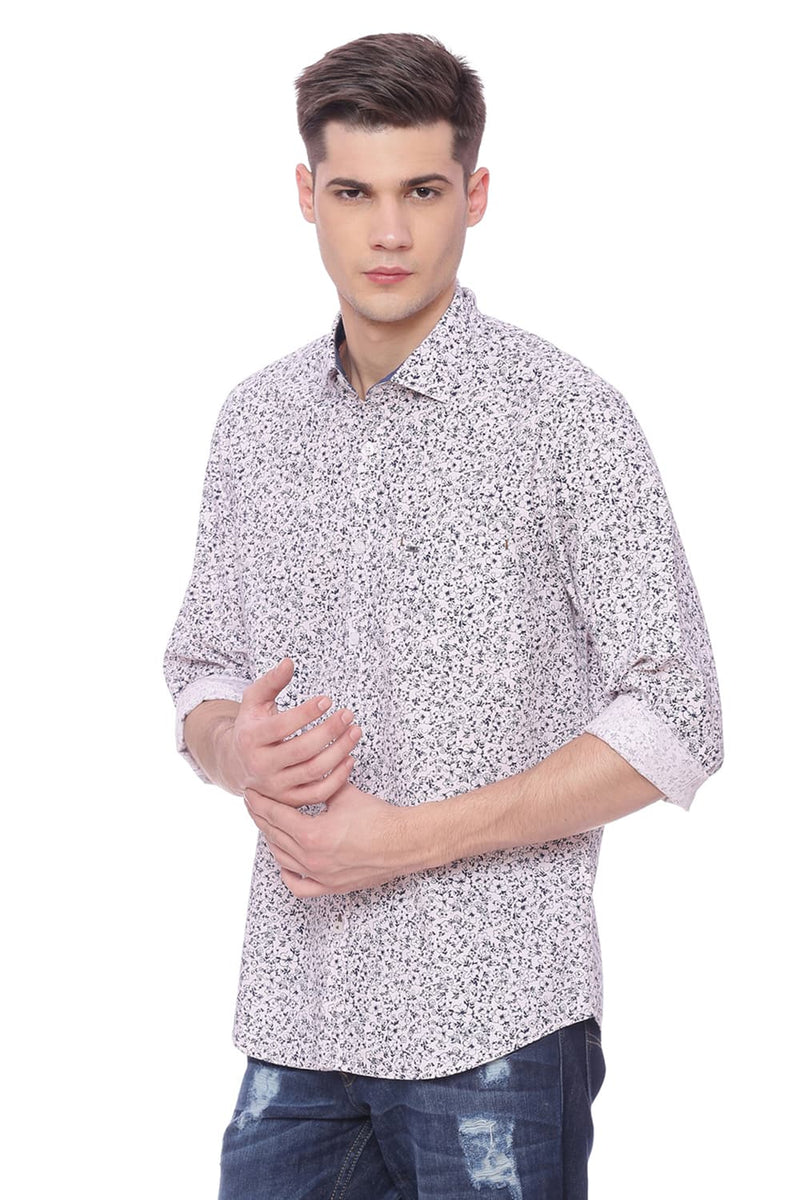 BASICS SLIM FIT PRINTED SHIRT