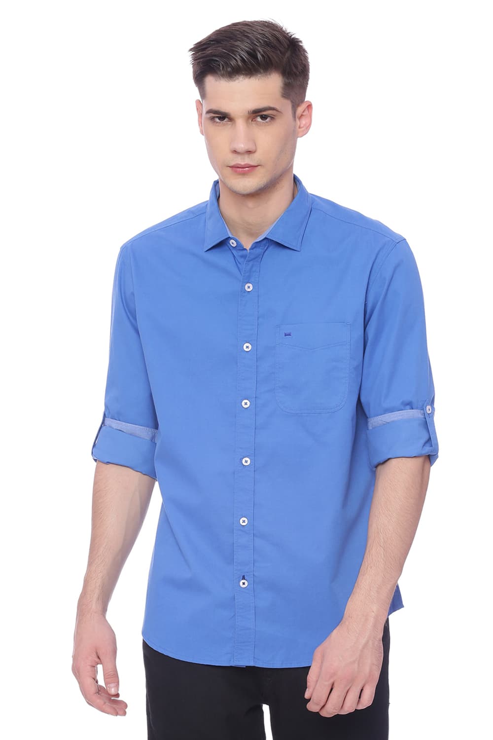 BASICS SLIM FIT TWILL SHIRT