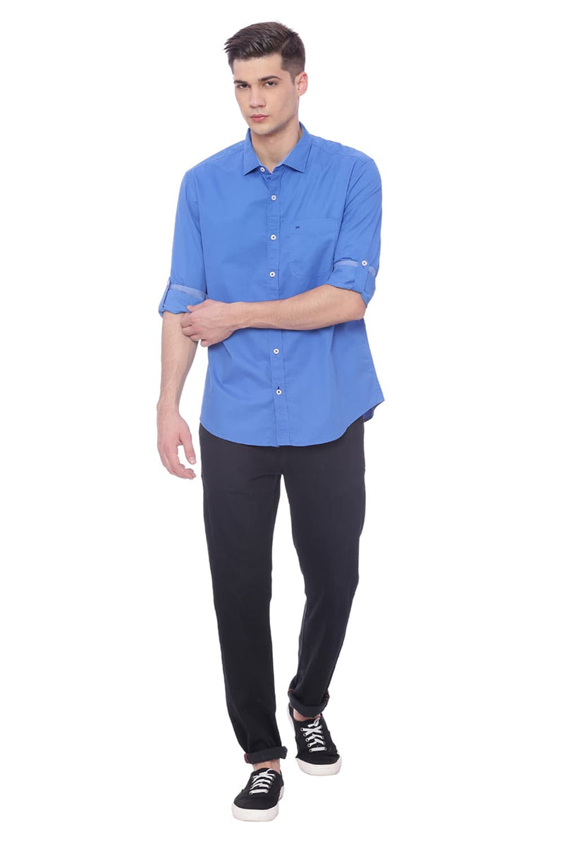 BASICS SLIM FIT TWILL SHIRT