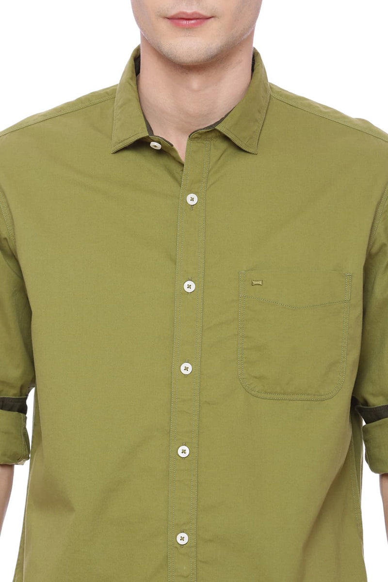 BASICS SLIM FIT TWILL SHIRT