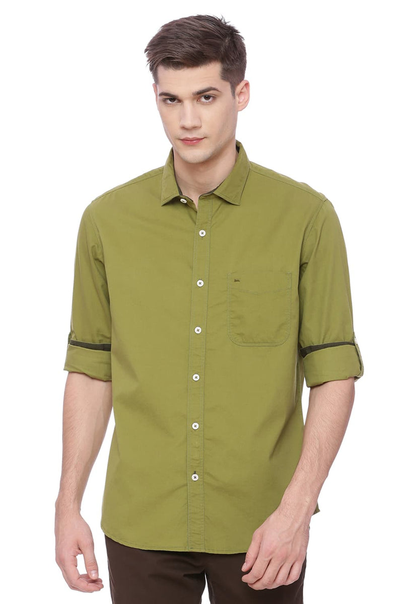 BASICS SLIM FIT TWILL SHIRT