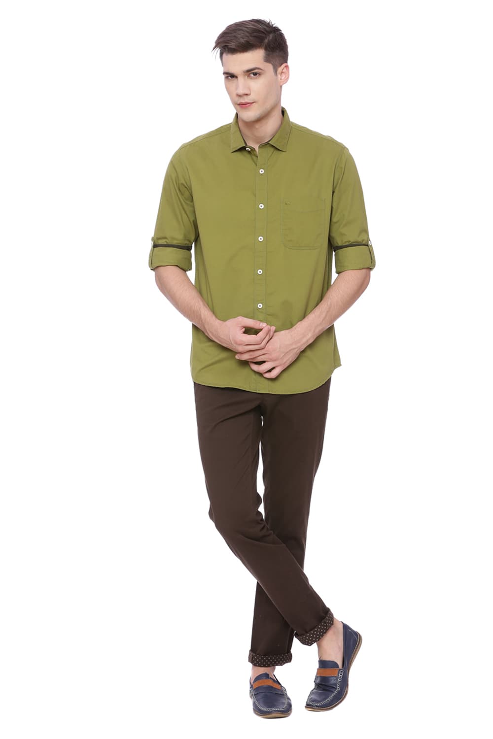 BASICS SLIM FIT TWILL SHIRT