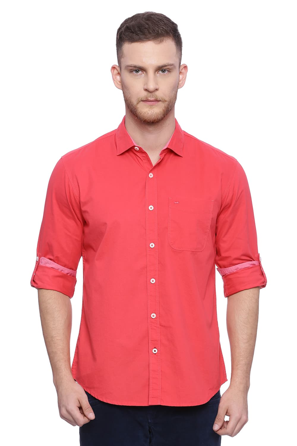 BASICS SLIM FIT TWILL SHIRT