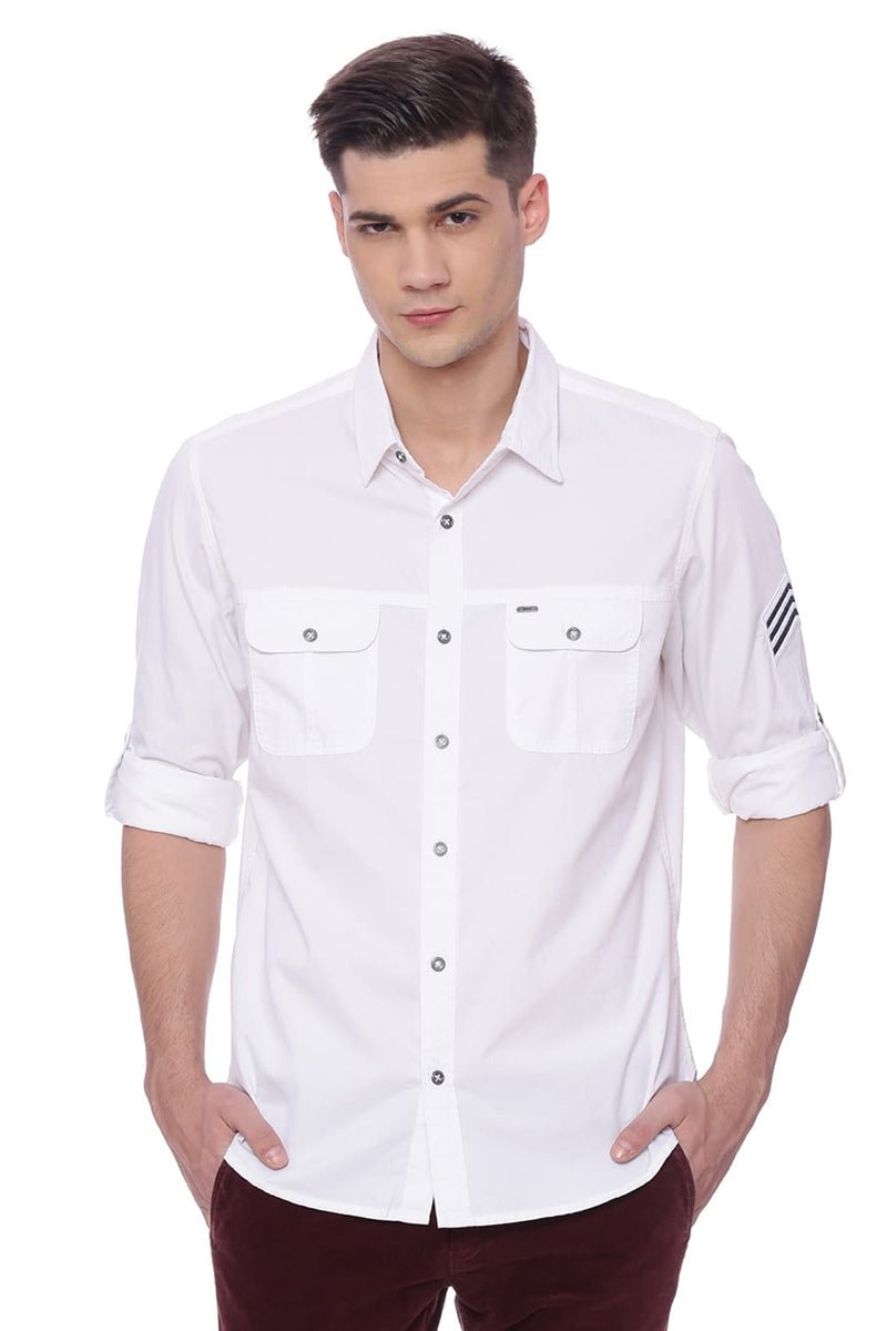 BASICS SLIM FIT TWILL SHIRT