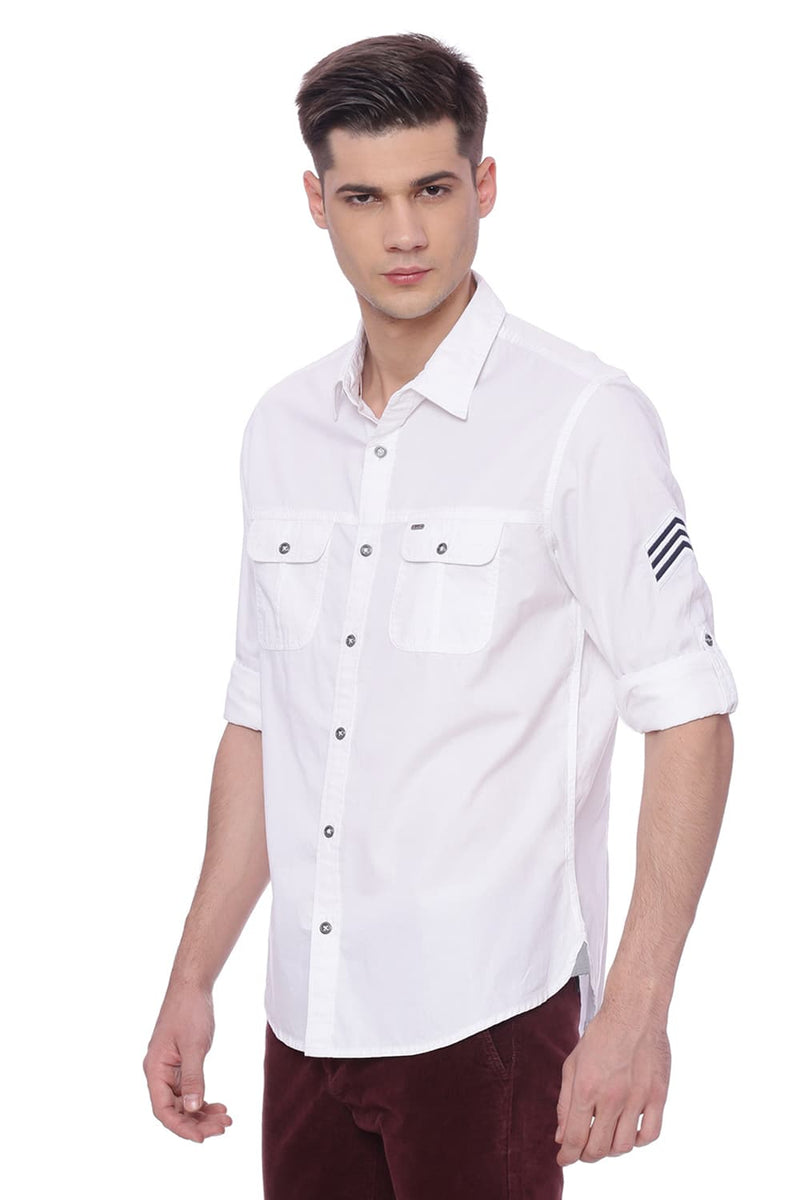 BASICS SLIM FIT TWILL SHIRT