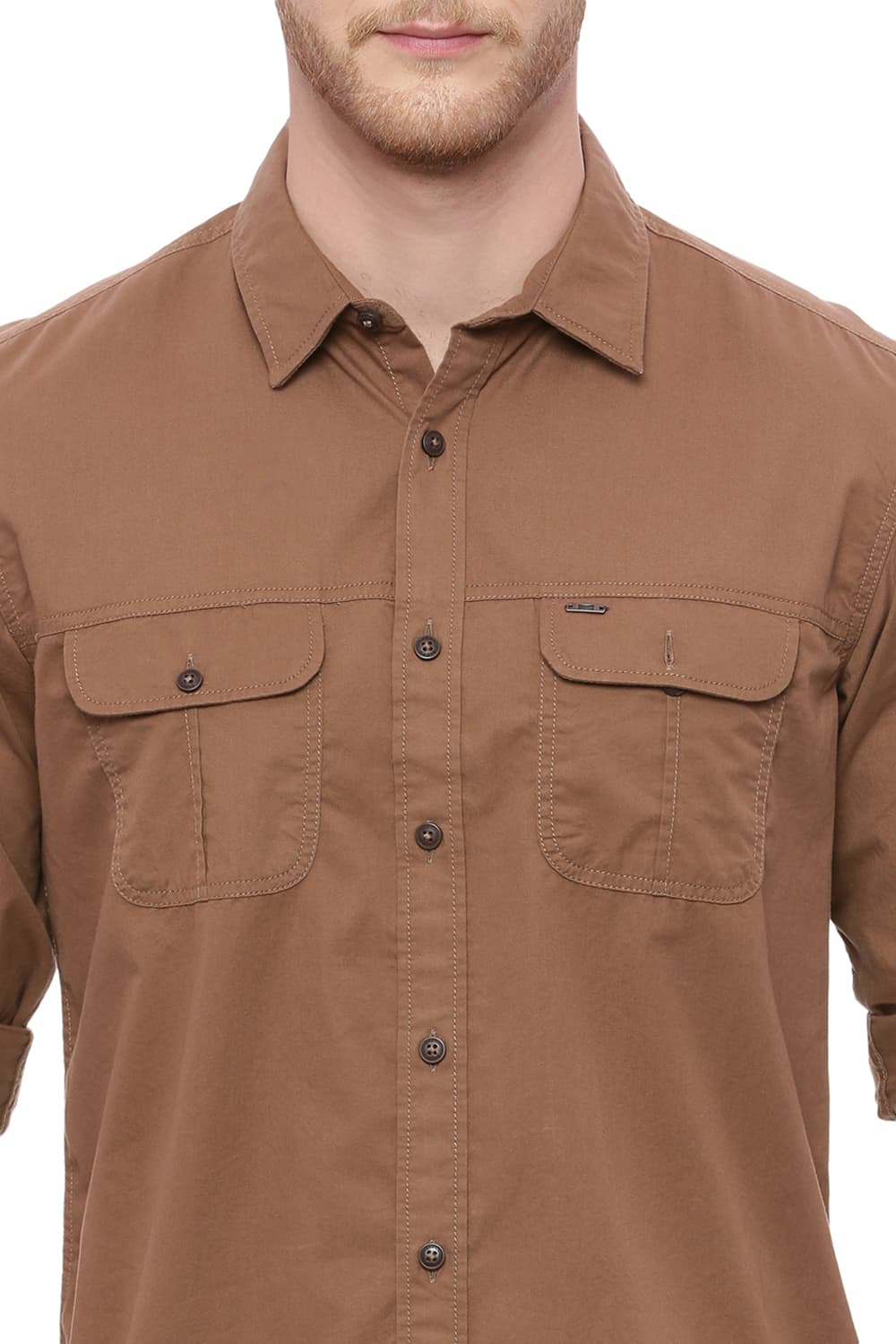 BASICS SLIM FIT TWILL SHIRT