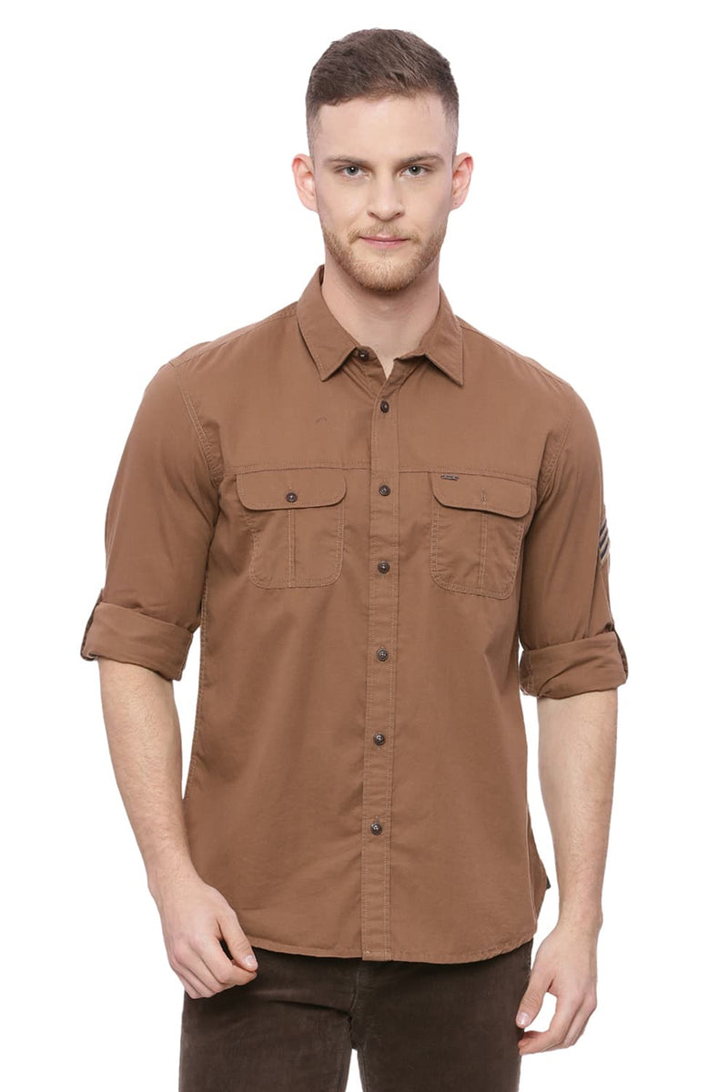 BASICS SLIM FIT TWILL SHIRT