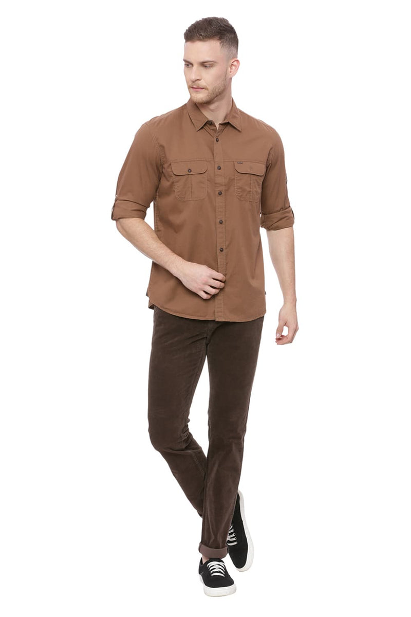 BASICS SLIM FIT TWILL SHIRT