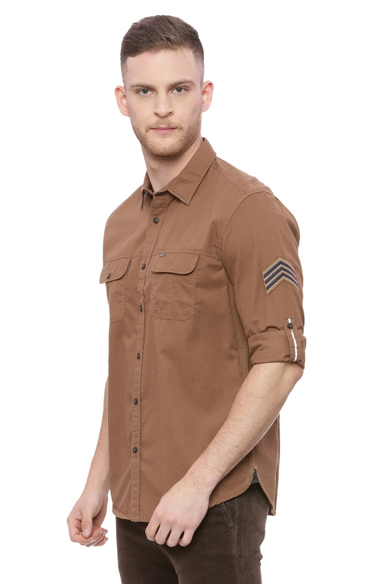 BASICS SLIM FIT TWILL SHIRT