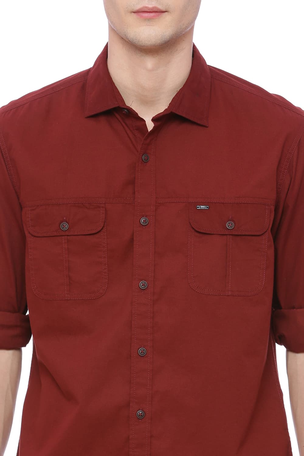 BASICS SLIM FIT TWILL SHIRT