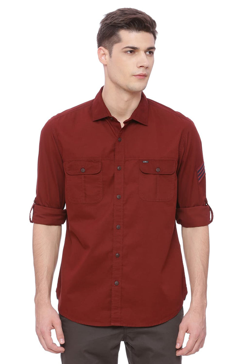 BASICS SLIM FIT TWILL SHIRT