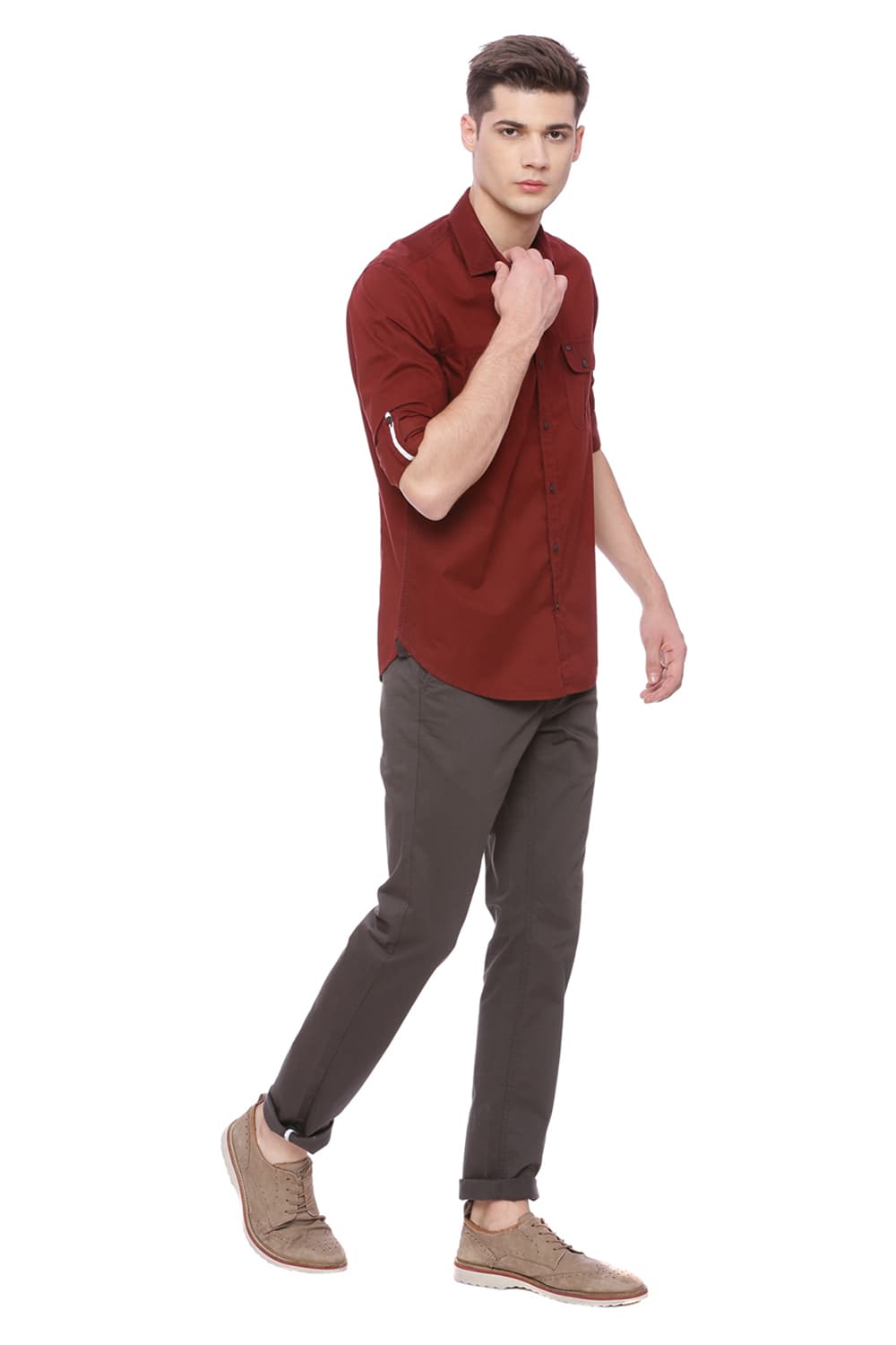 BASICS SLIM FIT TWILL SHIRT