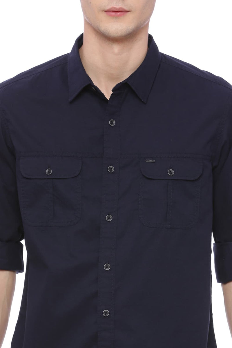 BASICS SLIM FIT TWILL SHIRT