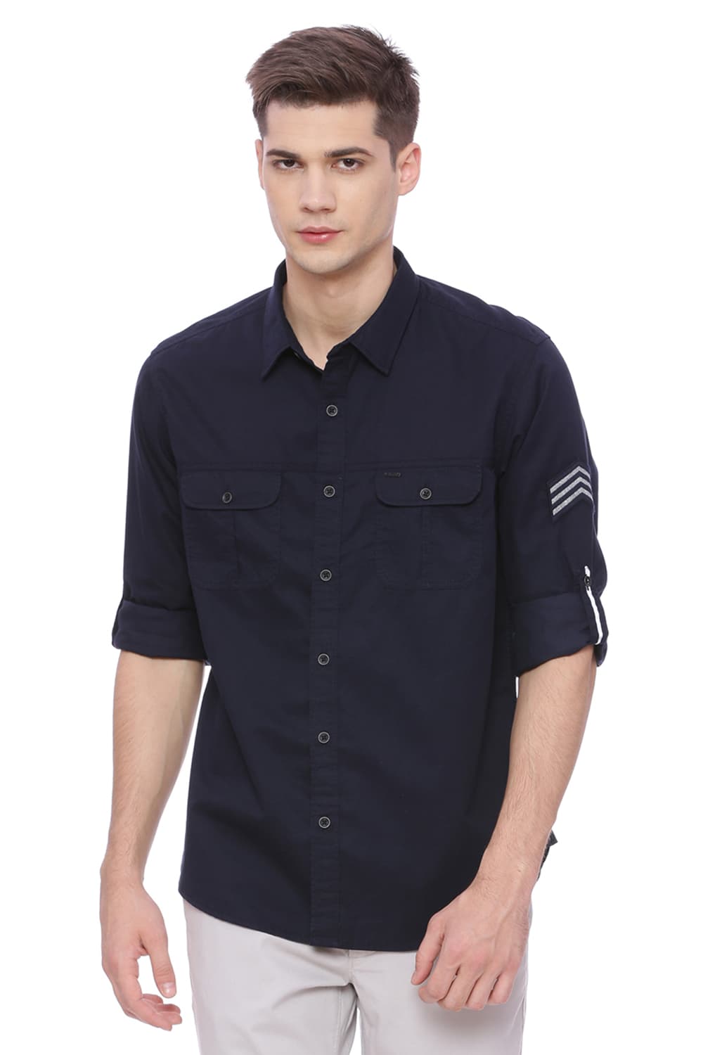 BASICS SLIM FIT TWILL SHIRT