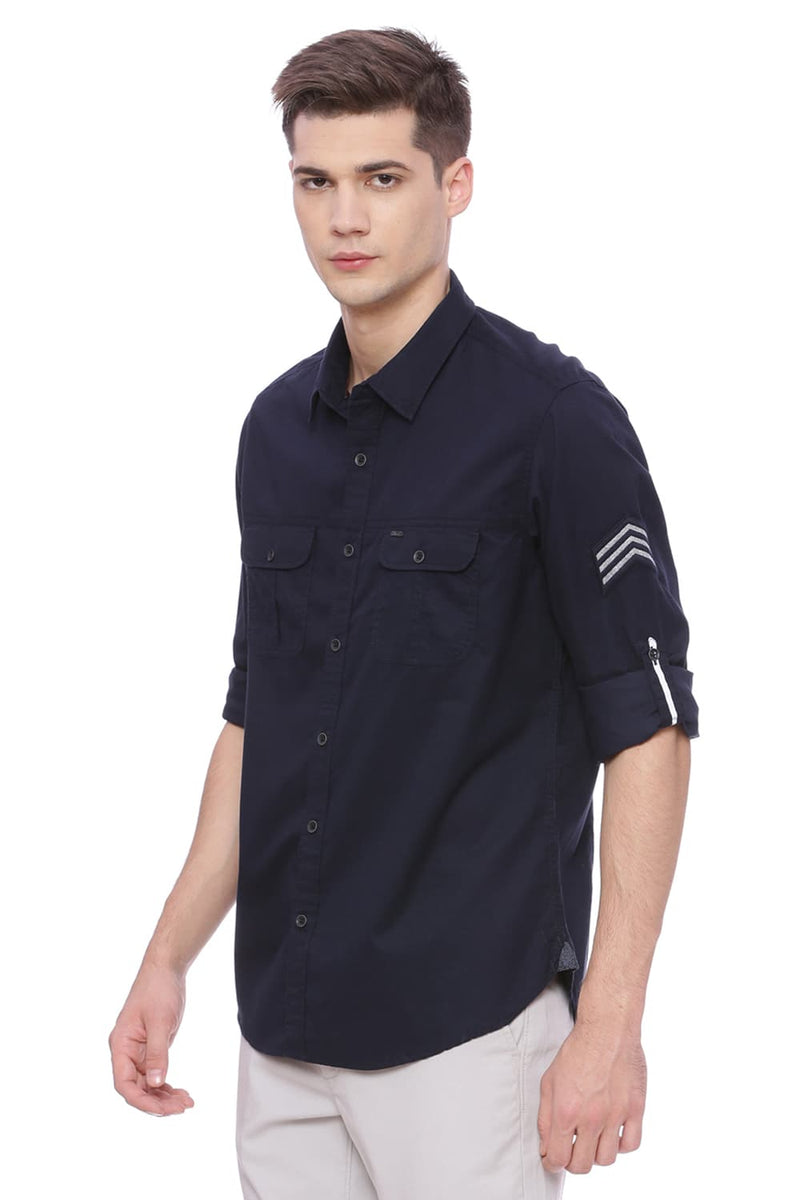 BASICS SLIM FIT TWILL SHIRT