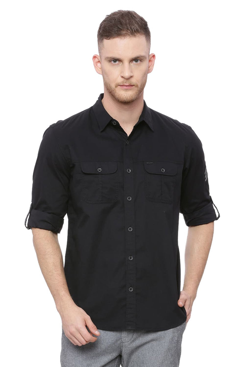 BASICS SLIM FIT TWILL SHIRT