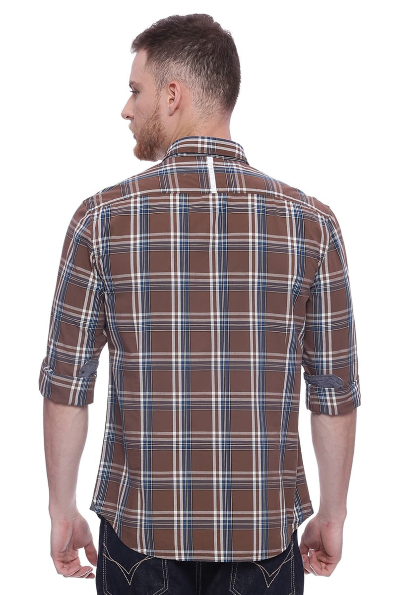 BASICS SLIM FIT CHECKS SHIRT