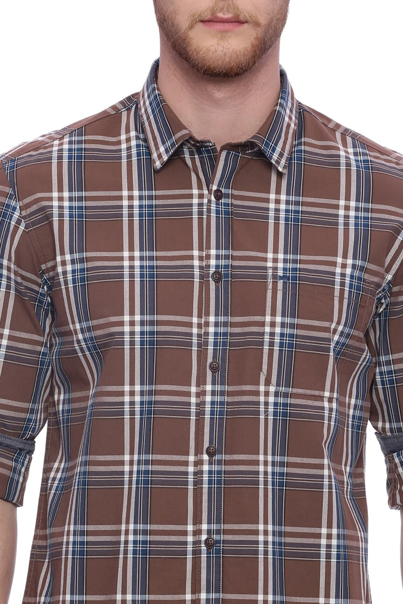 BASICS SLIM FIT CHECKS SHIRT