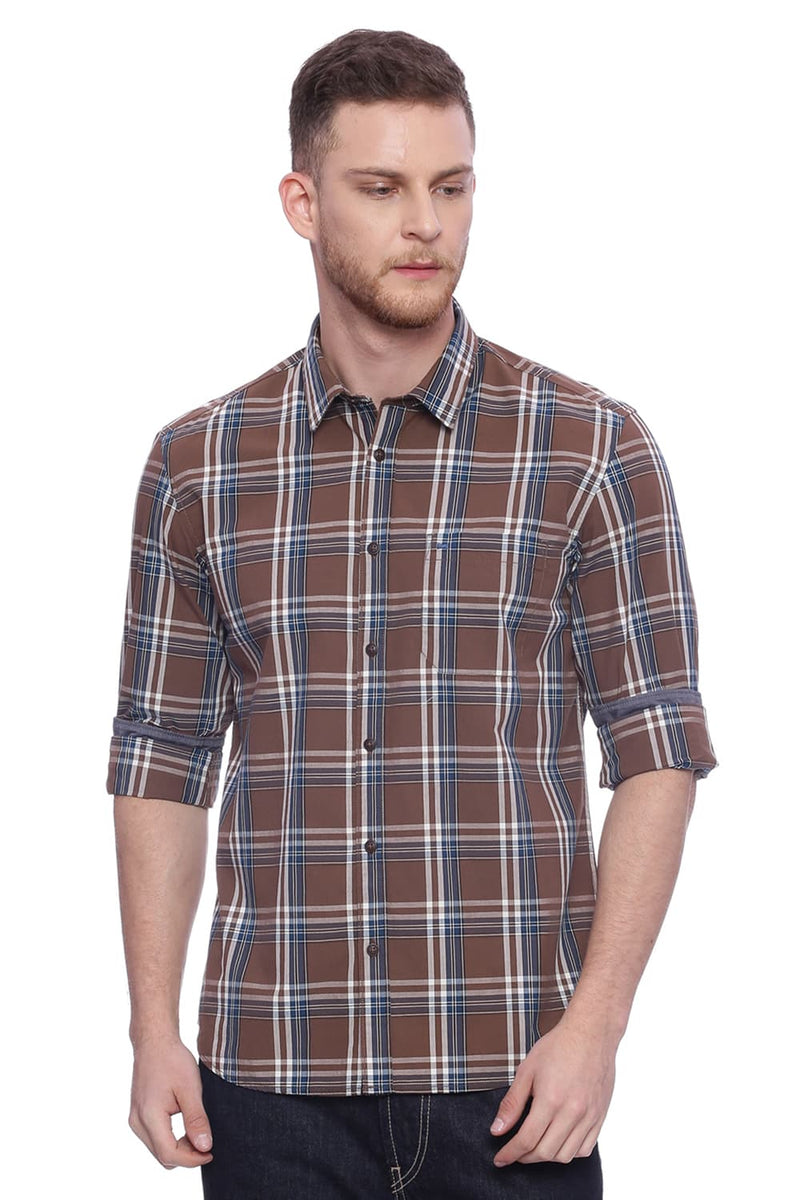 BASICS SLIM FIT CHECKS SHIRT