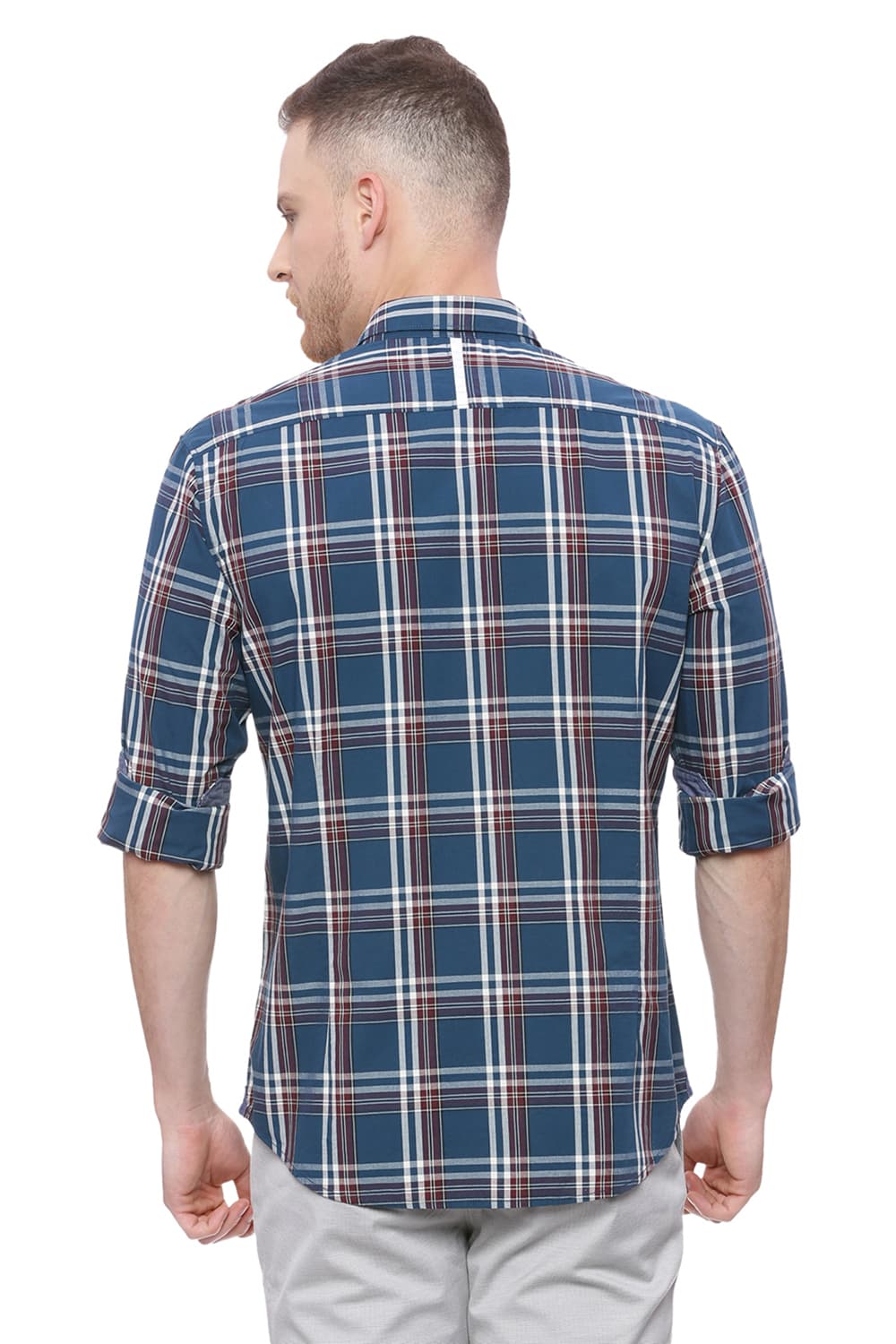 BASICS SLIM FIT CHECKS SHIRT