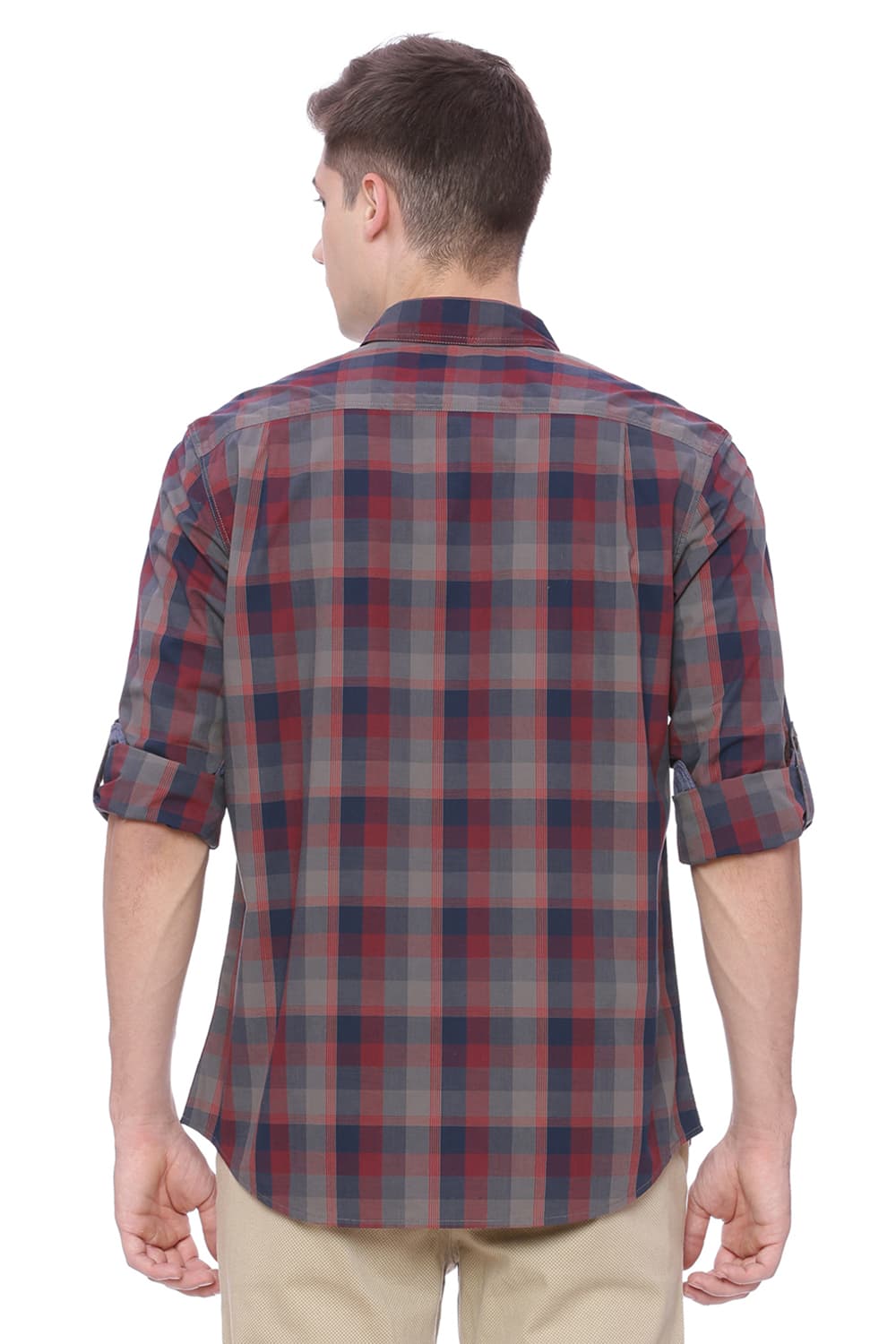 BASICS SLIM FIT CHECKS SHIRT