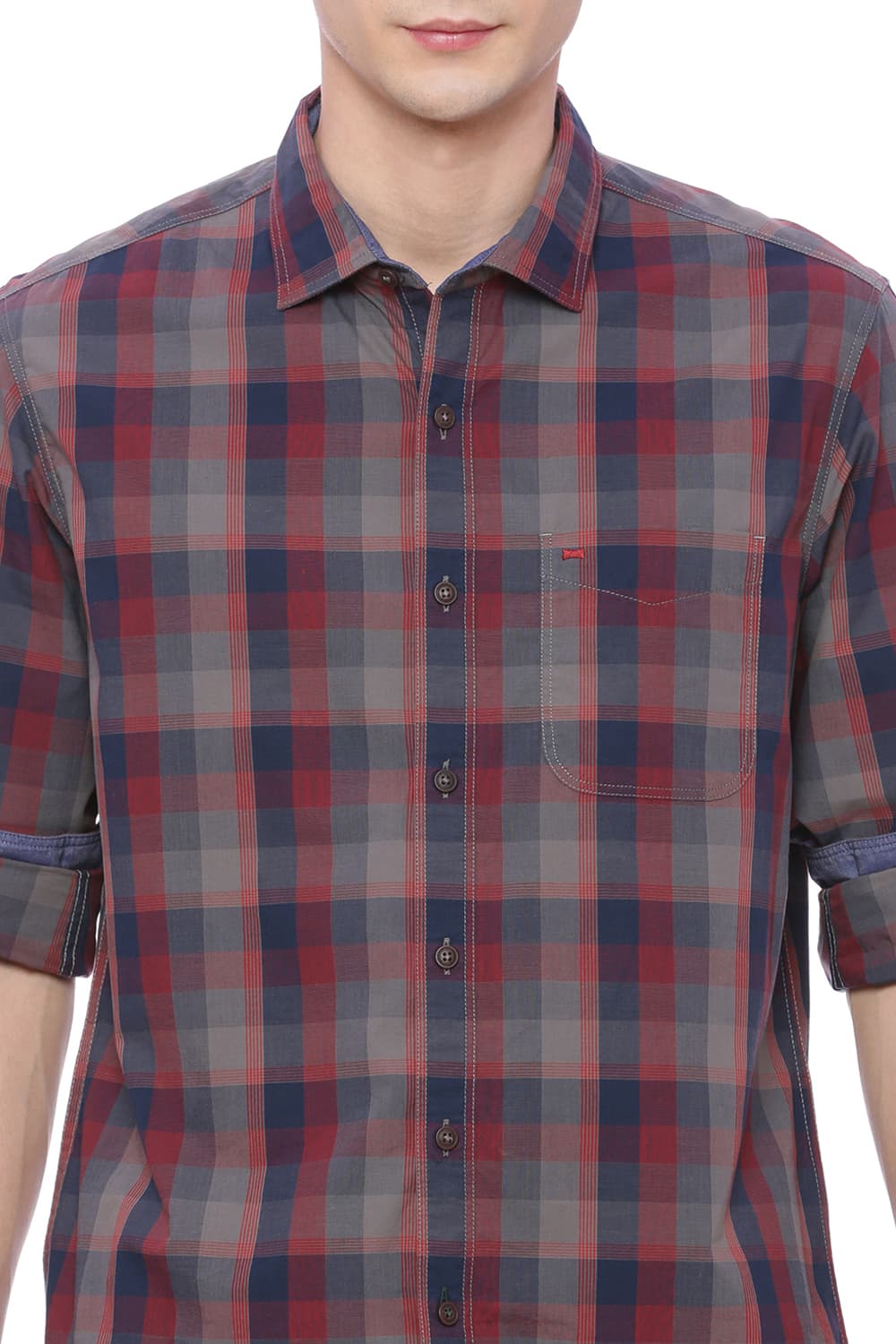 BASICS SLIM FIT CHECKS SHIRT