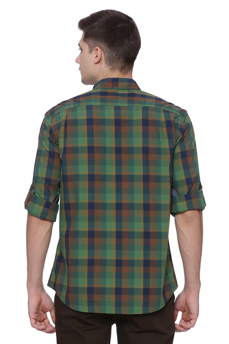 BASICS SLIM FIT CHECKS SHIRT